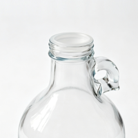 Bouteille en verre transparente à large ouverture de 4000 ml avec poignée, bouteille à jus réutilisable de 1 gallon avec bouchon à vis, vente en gros