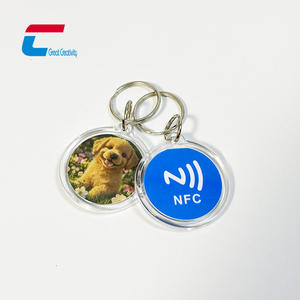 Porte-clés transparent en acrylique personnalisé avec puce RFID NFC, étanche, <span class=keywords><strong>carte</strong></span> d'accès sociale, 13,56 MHz, utilisation hôtelière - Product Image 1