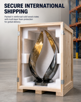 Sculptures d'art abstrait modernes en acier inoxydable poli miroir, forme circulaire, pour les espaces publics, les centres commerciaux, les cours, les villas