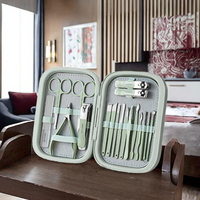 Ensemble de manucure portable de luxe créatif de 8 pièces, logo personnalisé, acier inoxydable, coupe-ongles 20 en 1 pour les soins personnels des adultes