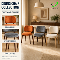 Chaise de salle à manger de style vintage OKAY, revêtement en velours, assise en forme de haricot, dossier à ressorts, structure en métal, chaises pour restaurant, café, hôtel