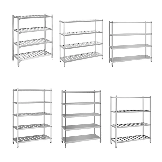 Restaurant Kitchen Equipment Stainless Steel Storage Adjustable Rack Used Kitchen 4 Tiers Shelf For Sale
