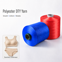 Polylion Hot Selling 100% Polyester Filament Yarn Cotton Like Yarn 32s/1 40s/1 Semi Dull Full Dull T Shirt Yarn