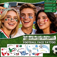 Autocollants de tatouage facial de football transfrontaliers 2026 USA-Canada-Mexique personnalisables par impression par transfert d'eau pour événements