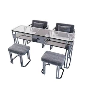 <b>Nail</b> Salon <b>Table</b> with Widened Tempered Glass Tabletop, Modern Design, Single/Double Optional Size - Product Image 5