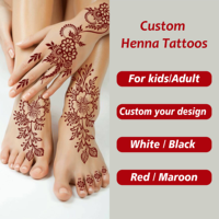 Özel kahverengi kına geçici dövme çıkartmalar dantel desen sahte dövmeler gizem seksi Mandala çiçek su geçirmez kına Sticker