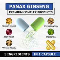 Cápsulas de Panax Ginseng con Té Verde, Directo de Fábrica OEM ODM, Apoyo a la Función Cognitiva, Salud Inmunológica y de la Piel para Adultos