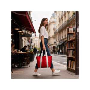 Bolso Tote para Mujer, Grande, Color Sólido, PU, Doble Asa, Bolso de Hombro para Oficina - Product Image 3