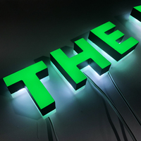 Letras iluminadas en 3D, letrero iluminado, letrero de letra de canal LED personalizado, letrero acrílico 3D, letrero led personalizado para exteriores para negocios