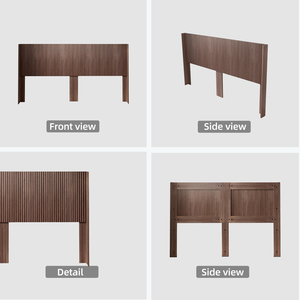 Cabecero <span class=keywords><strong>de</strong></span> Cama Moderno Estilo Farmhouse <span class=keywords><strong>de</strong></span> <span class=keywords><strong>Madera</strong></span>, Tamaño King, 80.2 Pulgadas <span class=keywords><strong>de</strong></span> Ancho, Montado en la Pared, Panel Acanalado con Respaldo Tipo Ala - Nogal - Product Image 6