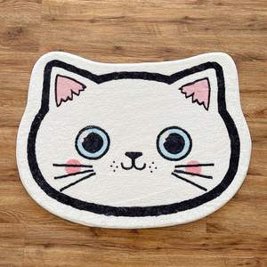 Alfombra de Entrada de Felpa con Estampado de <span class=keywords><strong>Gato</strong></span>, Suave, Imitación Cachemira, Ecológica, Fácil de Limpiar, para Dormitorio, Decoración del Hogar - Product Image 4