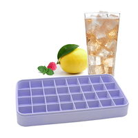 Base en silicone à démoulage facile, système press-to-pop, 32 cubes par plateau, bac de rangement et cuillère, sans BPA, empilable, pour whisky