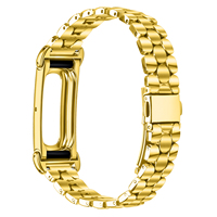 Bracelet de montre en acier inoxydable avec perles pour Google Fitbit Air, maillons métalliques en forme de perle, fermoir double bouton-poussoir, sangle réglable