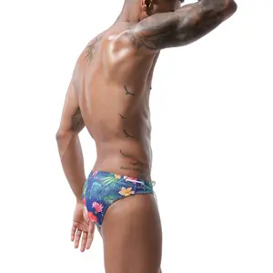 American sty digital printing swimming trunks men's quick-drying low waist briefs new beach party underwear customization