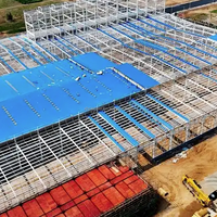 Diseño de Techo Moderno de Gran Vano, Estructuras Curvas de Acero con Armazón Espacial, Nave Metálica Prefabricada para Almacenamiento, Resistente a Vientos Fuertes
