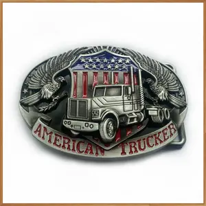 Hebilla de cinturón de vaquero occidental de aleación de Zinc fundido creativo Vintage hebilla de cinturón de señal General de camionero americano para decoración de hombres trabajadores