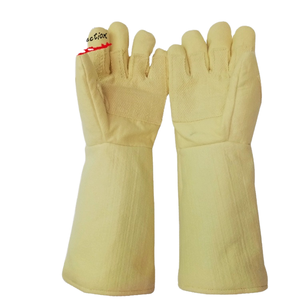 <b>Long</b> Yellow Para-aramid Felt 500 Deg.C Multi-functional Puncture-Resistant 7mm Thickness <b>Gloves</b> - Product Image 1