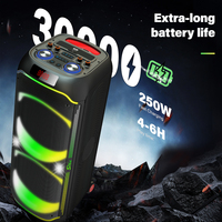 Altavoz Inalámbrico Portátil para Exteriores de 300W con Luces Multicolor y Múltiples Modos de Reproducción, Ideal para Actividades al Aire Libre