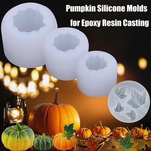 Moules en silicone 3D en forme de citrouille pour la fabrication de bougies en résine époxy, décoration de Thanksgiving - Product Image 4