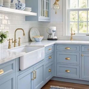 Juego Completo de Gabinetes Color Crema de Estilo Moderno, para Espacios Comerciales Grandes, con Exprimidor Integrado, Isla Suspendida, Personalizado para Toda la Casa - Product Image 5