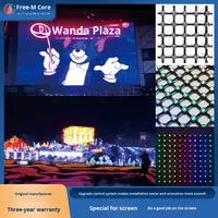 Pantalla de cuadrícula Fabricante P100 Exterior IP65 Texto Pantalla de píxeles LED 50x50mm Pared cortina iluminada Turismo cultural irregular