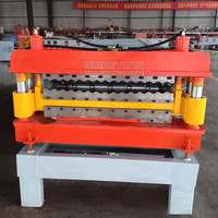 Machine de profilage personnalisée économique pour tôles de toiture galvanisées, machine de formage à froid double couche, machine de fabrication de tuiles