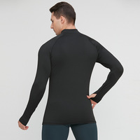 Veste de sport slim à col montant pour homme printemps-automne, idéale pour le basketball et la course, avec demi-fermeture éclair, manches longues et tissu très élastique