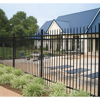 Valla Liancheng de 4 pies/5 pies/6 pies, Personalizable, con Parte Superior Plana y Puntas, Valla Residencial de Acero Galvanizado para Casa