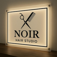 Enseigne lumineuse néon personnalisée en acrylique rétroéclairée avec bandes LED, télécommande, étanche IPX6, 60 cm, pour centre commercial, parc, voiture, hôpital, entreprise, décoration