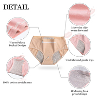 Culottes menstruelles taille mi-haute en coton avec entrejambe anti-fuite pour femmes