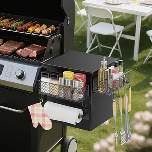 Accesorios para Parrilla, Juego <span class=keywords><strong>de</strong></span> 3 Contenedores Magnéticos <span class=keywords><strong>de</strong></span> Acero Inoxidable con Soporte para Toallas <span class=keywords><strong>de</strong></span> Papel para Barbacoa al Aire Libre - Product Image 1