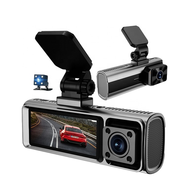 OEM Custom Logo Exclusive Agency 3 Lens Car Dashcam 3.16 Inch IPS Screen Car Black Box Monitor G-sensor