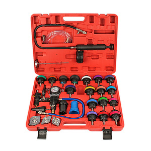 28 Pieces Steel Car Radiator <span class=keywords><strong>Leak</strong></span> <span class=keywords><strong>Detector</strong></span> Inflator Pressure Gauge <span class=keywords><strong>Water</strong></span> Box Tank Tester Universal Fitment Sistema de Refrigeração Ferramentas - Product Image 1