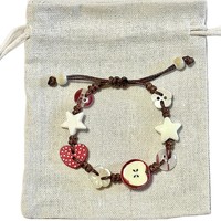 Appelparadijs Handgeweven Niche Kleurrijke Kraal Armband met Knopen Schattig Zoet en Fris Damesgeschenk 2025 Nieuwe Aanwinst Sieraden