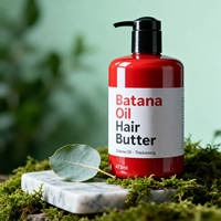 Beurre capillaire à l'huile de Batana, épaississant, texture riche, nourrissant en profondeur, soyeux et lisse, pour usage quotidien et professionnel, non collant, directement de l'usine.