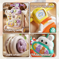 MILI Trotteur multifonction 4-en-1 pour bébé et tout-petit, trotteur musical, poussette, jouet avec roues