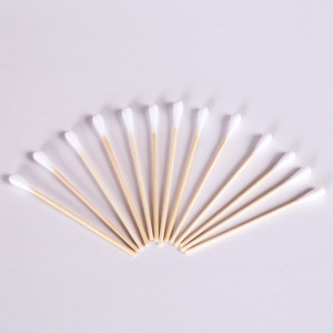 Hisopos Médicos Kang Rongda de 12 cm, Estériles, Desechables, para Cuidado Ginecológico, Mango de Bambú, Blancos, Suaves, 50 por Paquete - Product Image 1