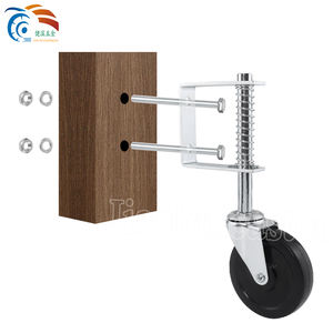 Feder belastete Möbel Gate Caster 100mm 4 Zoll Hartgummi rad für Metall möbel - Product Image 4