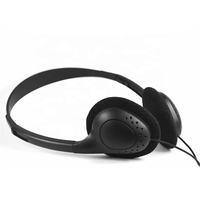 Penjualan Terbaik Headphone berkabel Antarmuka 3.5mm Headset pusat panggilan berkabel ekonomis dengan Headphone penerbangan mikrofon