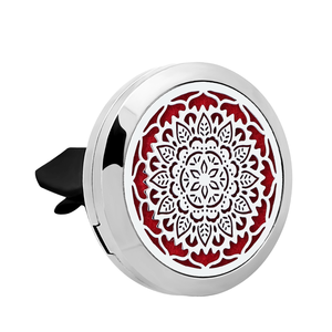 Difusor de Perfume Magnético para Auto, de Acero Inoxidable Sólido, con Diseño de Flor de 30mm, Evaporación Natural, 10 Almohadillas Incluidas - Product Image 1