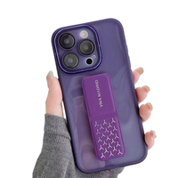 Coque de téléphone à cadre de lentille électrolytique Offre Spéciale Design de support paresseux Compatible avec pour Samsung et pour iPhone