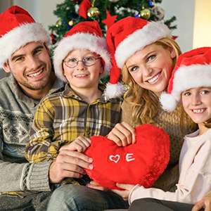 Décorations de fête de Noël écologiques pour adultes, chapeaux en peluche de Père Noël rouges, roses, noirs et verts pour les cadeaux de Noël et du Nouvel An - Product Image 4