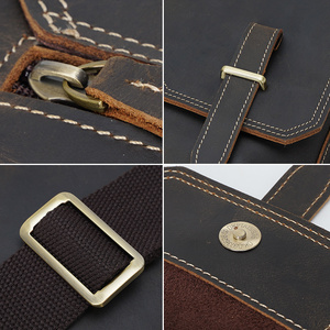 Bolso de hombro de cuero genuino para hombre, <span class=keywords><strong>bolsa</strong></span> de mensajero de cuero de vaca auténtico Retro, fabricante chino, venta al por mayor - Product Image 4