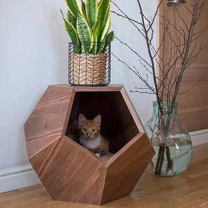 Mobilier de luxe sur mesure, maisonnette d'intérieur pour animaux, chaleureuse pour l'hiver, en bois, avec fermeture à bouton, motif animalier, fabricant de villas pour animaux - Product Image 4