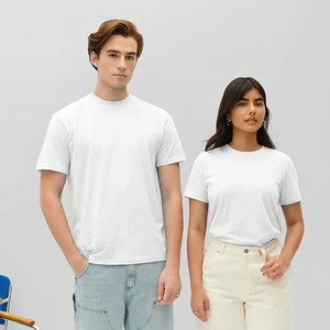 Camisetas unisex de manga corta para hombre y mujer, 180 gsm, algodón semi-combed, venta al por mayor de fábrica. - Product Image 2
