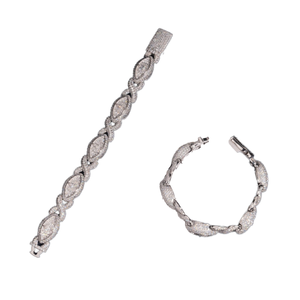 925 Sterling <b>Silver</b> VVS1 Moissanite Round Brilliant Cut GRA Certified Charm <b>Bracelets</b> Men's Design - Product Image 1