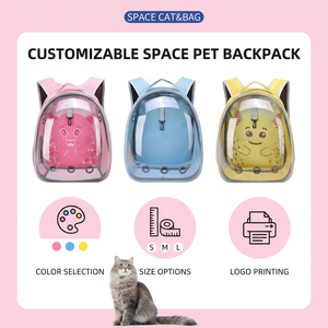 Alla moda di grande capacità zaino per animali domestici con chiusura a cerniera trasparente capsula spaziale gabbia per gatti portatile per gatti in uscita - Product Image 5