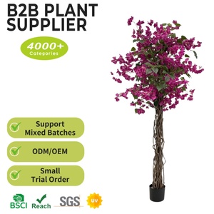 ต้นเฟื่องฟ้าประดิษฐ์สัมผัสเหมือนจริง ขนาด 200 ซม. พร้อมกระถางพลาสติก สำหรับตกแต่งบ้าน สำนักงาน งานแต่งงาน และจัดวางกลางโต๊ะ - Product Image 2