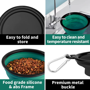 Produsen peringkat atas mangkuk anjing lipat portabel mangkuk hewan peliharaan dapat dilipat TPE silikon makanan air - Product Image 2