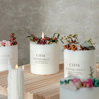 Bougie parfumée de luxe 100% cire de soja, senteur fleurs et fruits, pour Noël et la Saint-Valentin, marque privée 2026